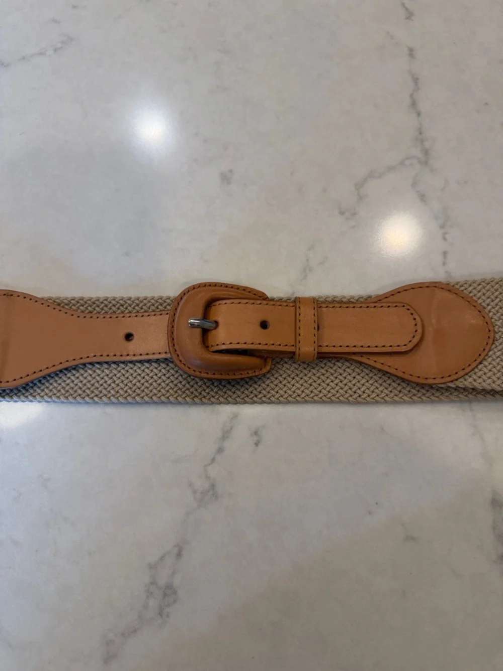 J. Crew Belt Womens Classic Preppy Leather Canvas Retro Basic Simple Everyday - Picture 3 of 5